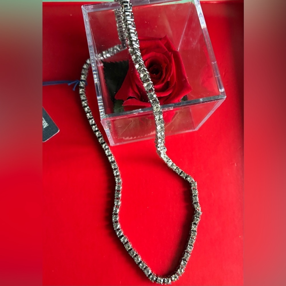 True Religion Silver Rhinestone Tennis Necklace - Picture 7 of 7